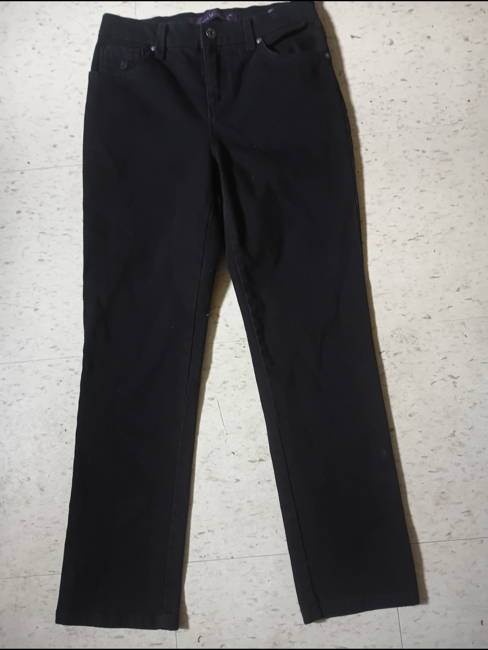 Gloria Vanderbilt Short Petite Women's Black Straight Leg Jeans